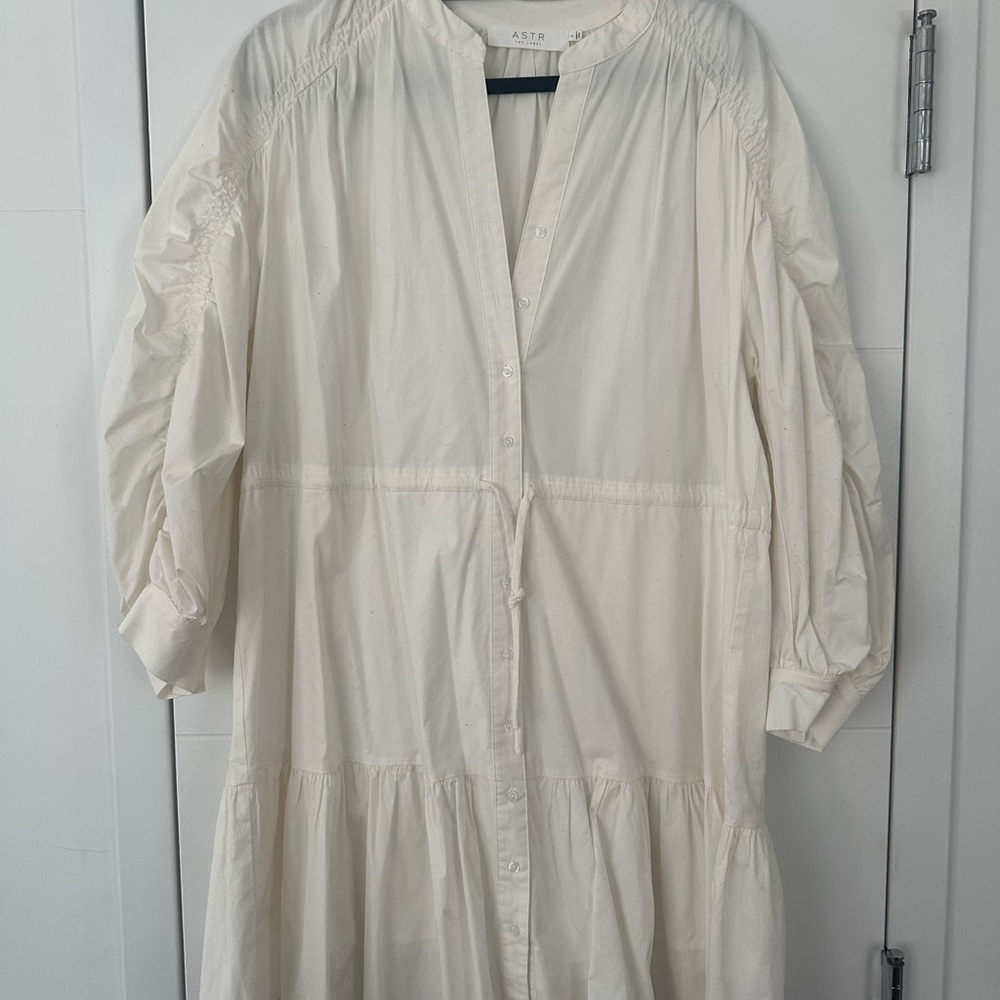 ASTR White Button-Down Dress